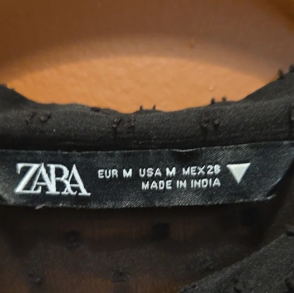 Zara Swiss Dot Long Sleeve Tiered Smocked Maxi Dress - Picture 8 of 11